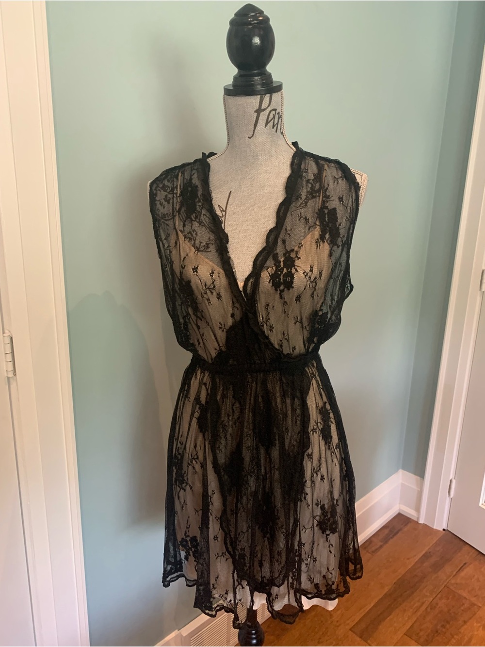 Sheer Black Lace Sleeveless Dress